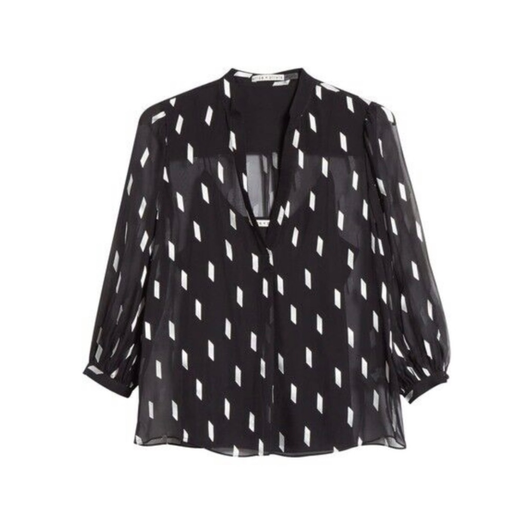 Alice + Olivia, Black Sheer Shirt with Cami, Silk Blend, XS